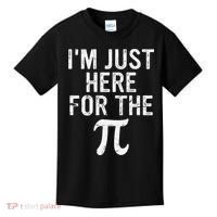 Retro I'm Just Here For The Pi Math Pie Geek Pi Day Kids T-Shirt thumb 0
