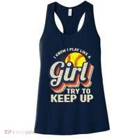 Retro I Know I Play Like A Girl Try To Keep Up Softball Women's Tank Top thumb 0