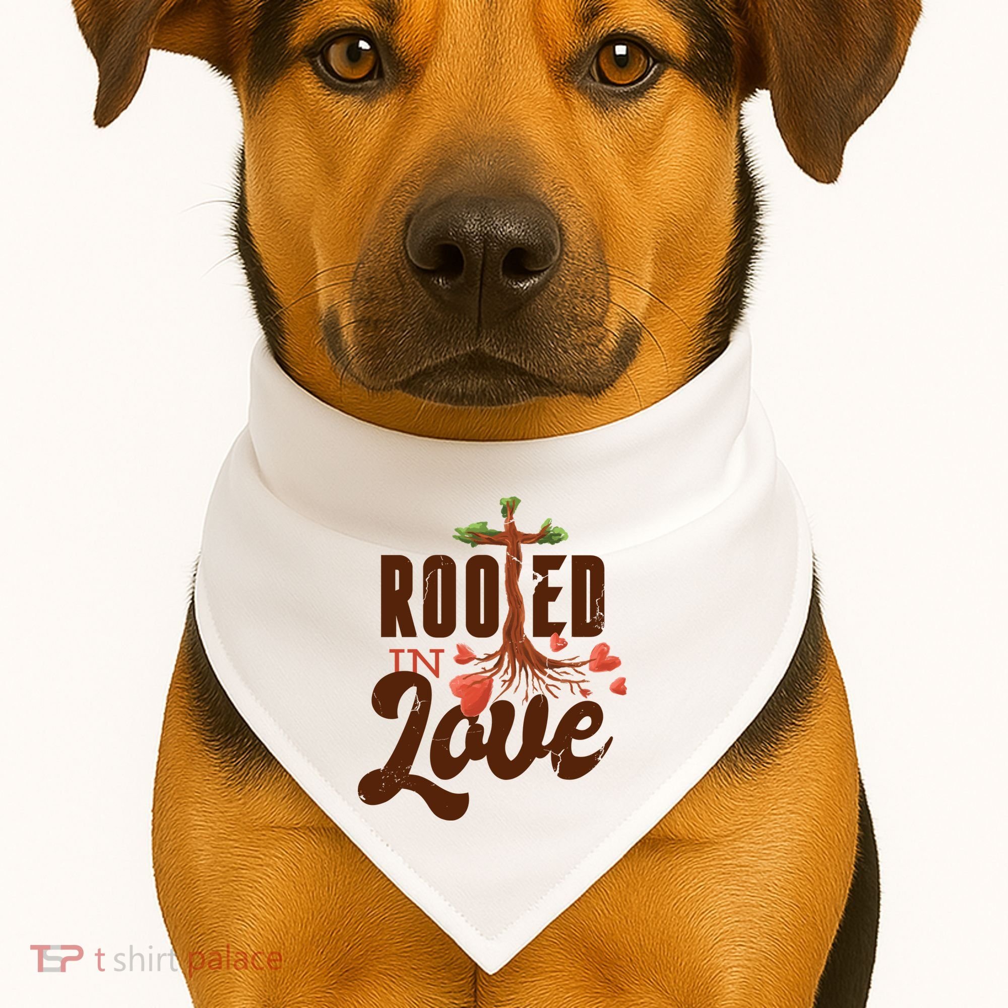 Rooted In Love Jesus Cross USA-Made Doggie Bandana