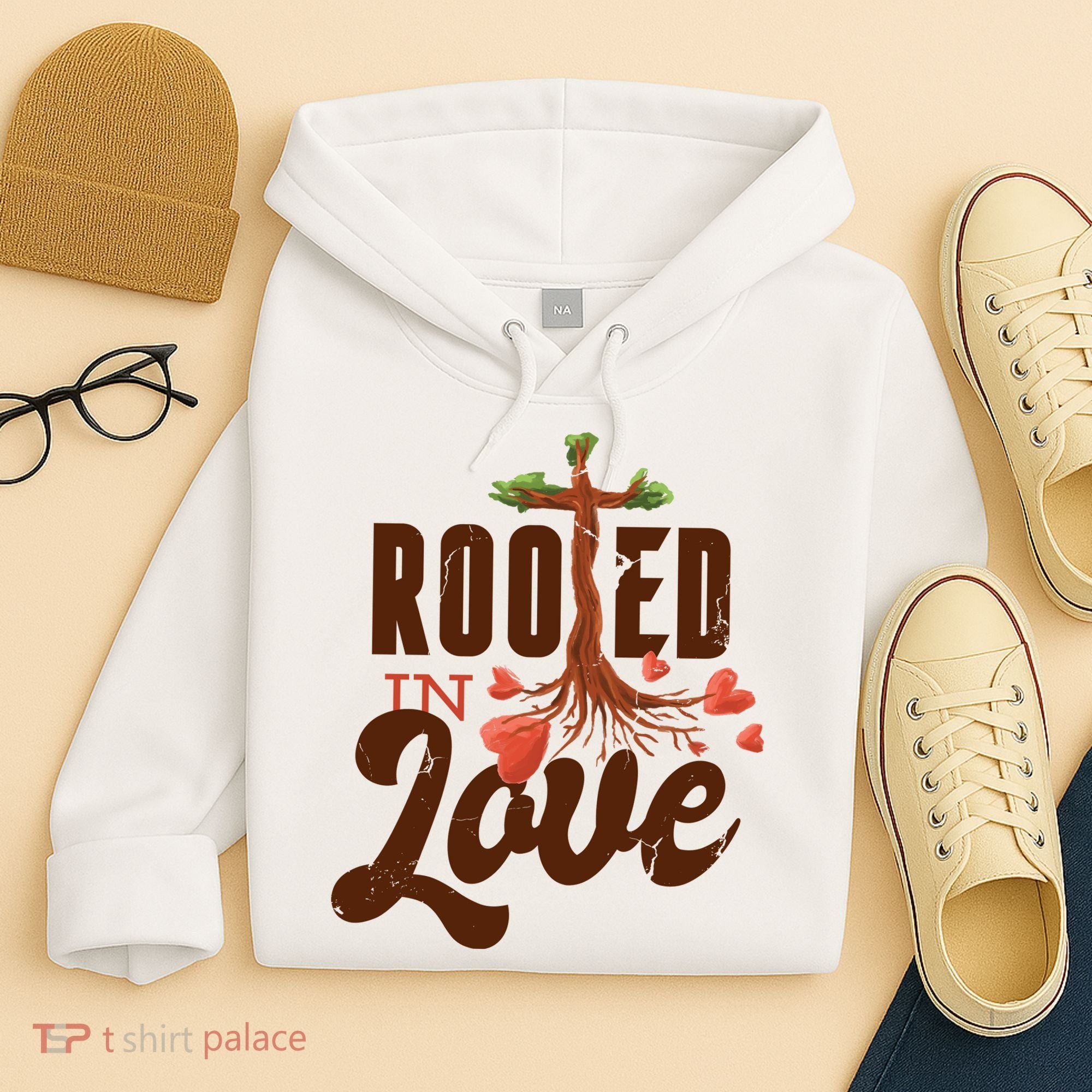 Rooted In Love Jesus Cross Hoodie