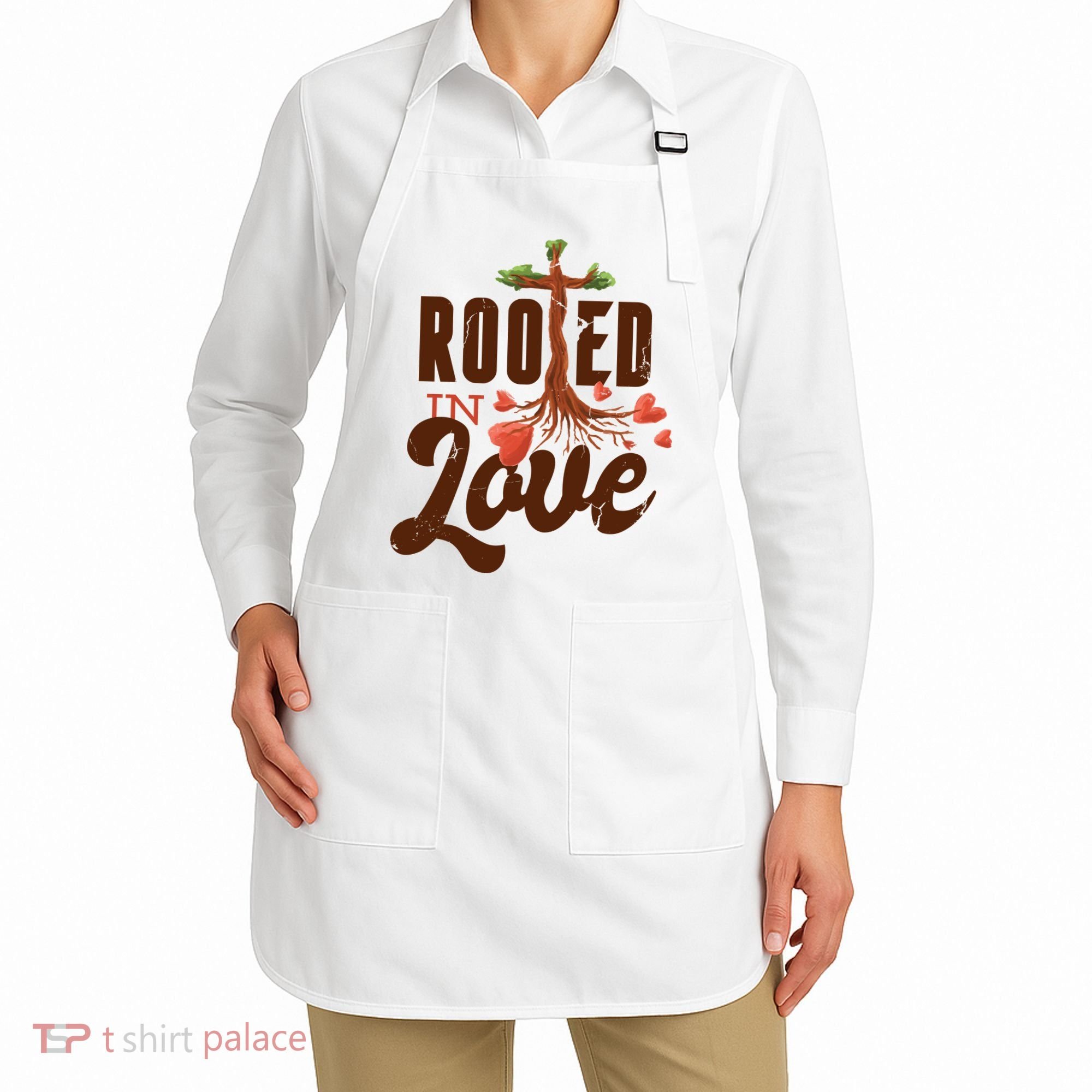 Rooted In Love Jesus Cross Apron