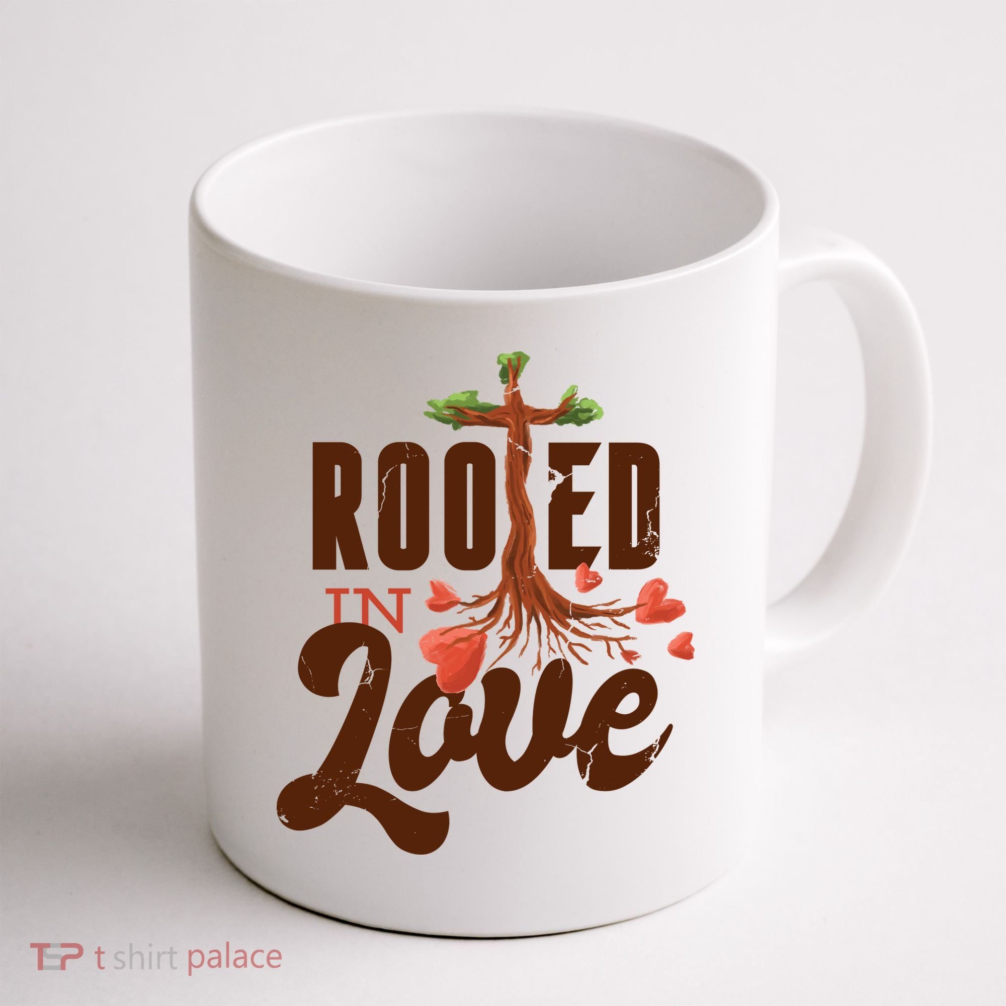Rooted In Love Jesus Cross Coffee Mug