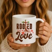 Rooted In Love Jesus Cross Coffee Mug thumb 3