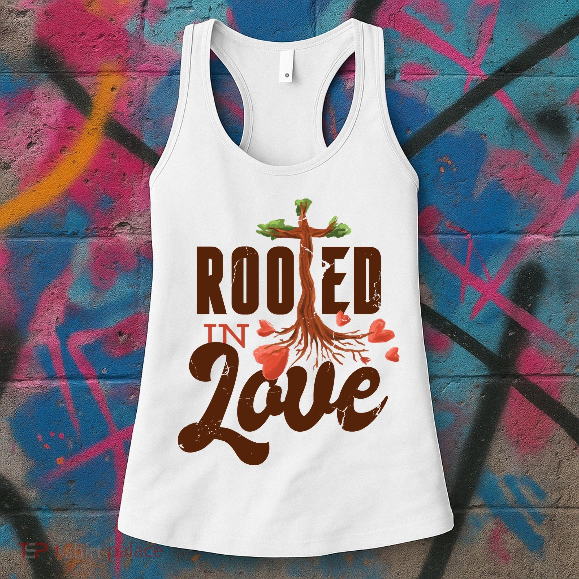 Rooted In Love Jesus Cross Women's Tank Top