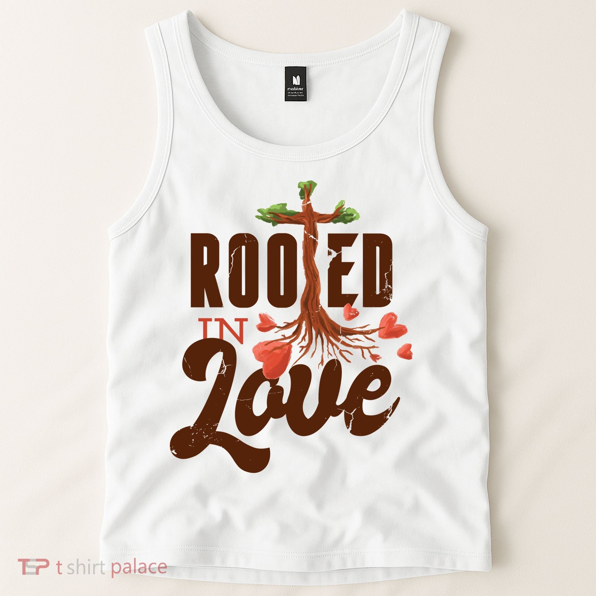 Rooted In Love Jesus Cross Tank Top
