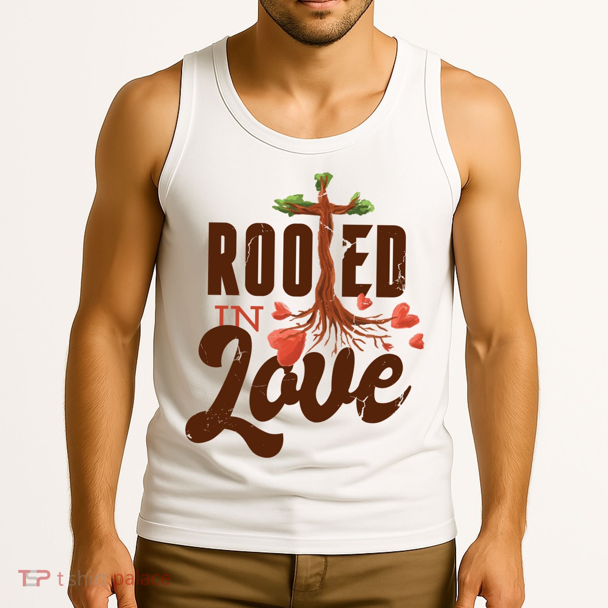 Rooted In Love Jesus Cross Tank Top