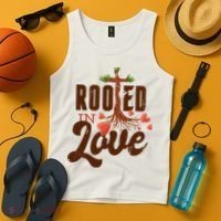 Rooted In Love Jesus Cross Tank Top thumb 4