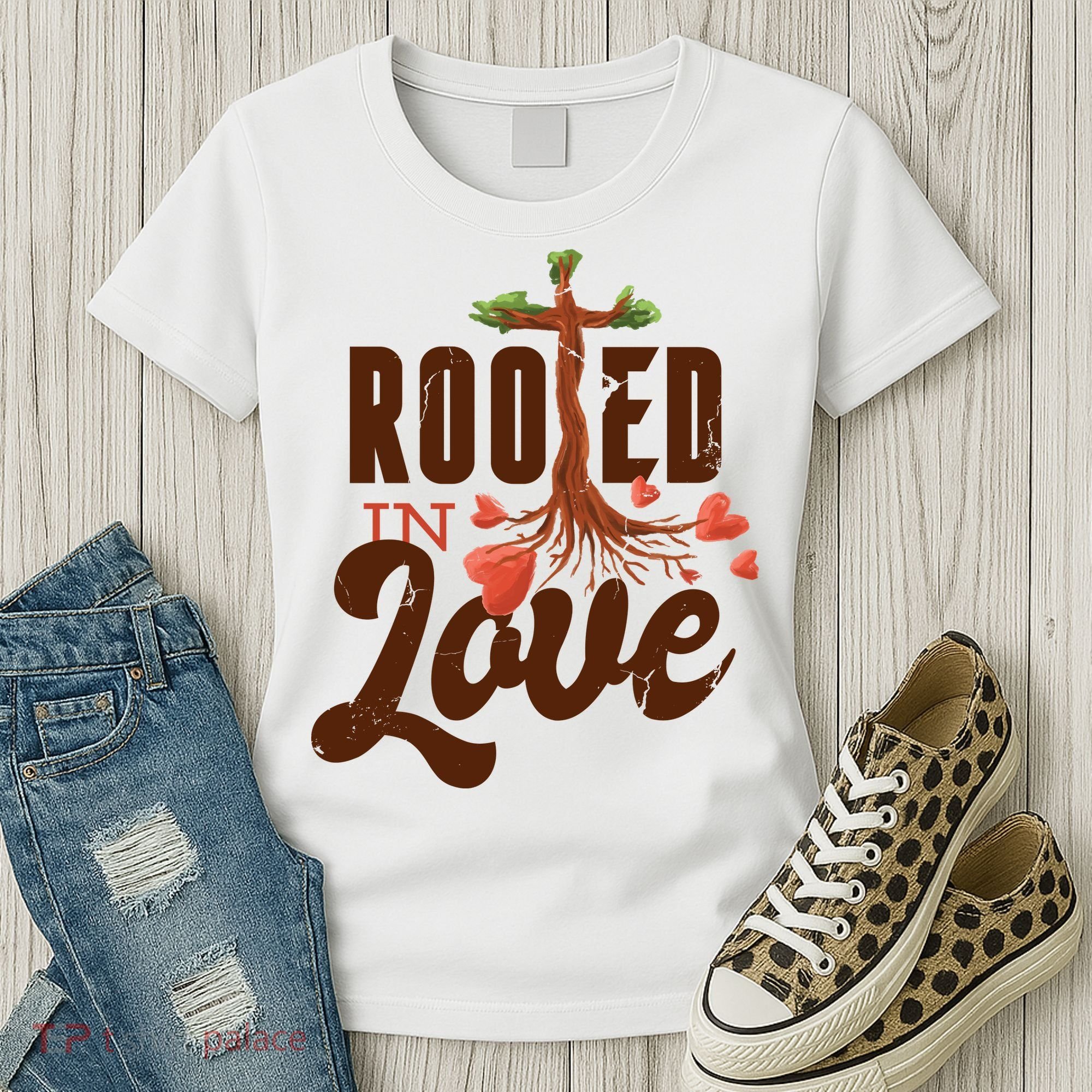 Rooted In Love Jesus Cross Women's T-Shirt