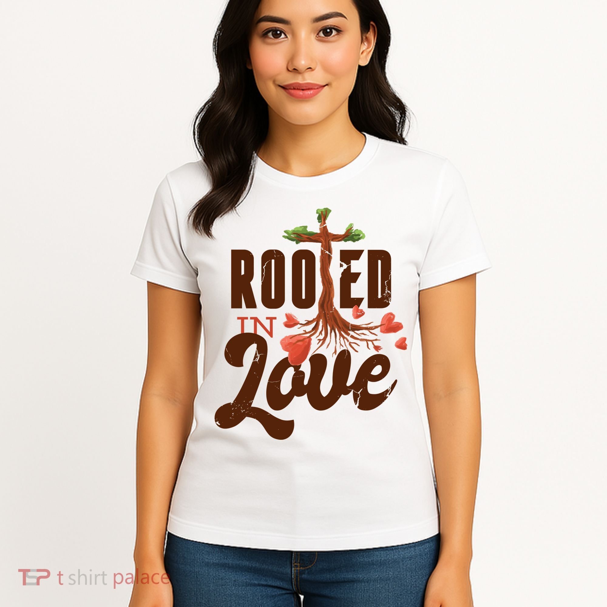 Rooted In Love Jesus Cross Women's T-Shirt