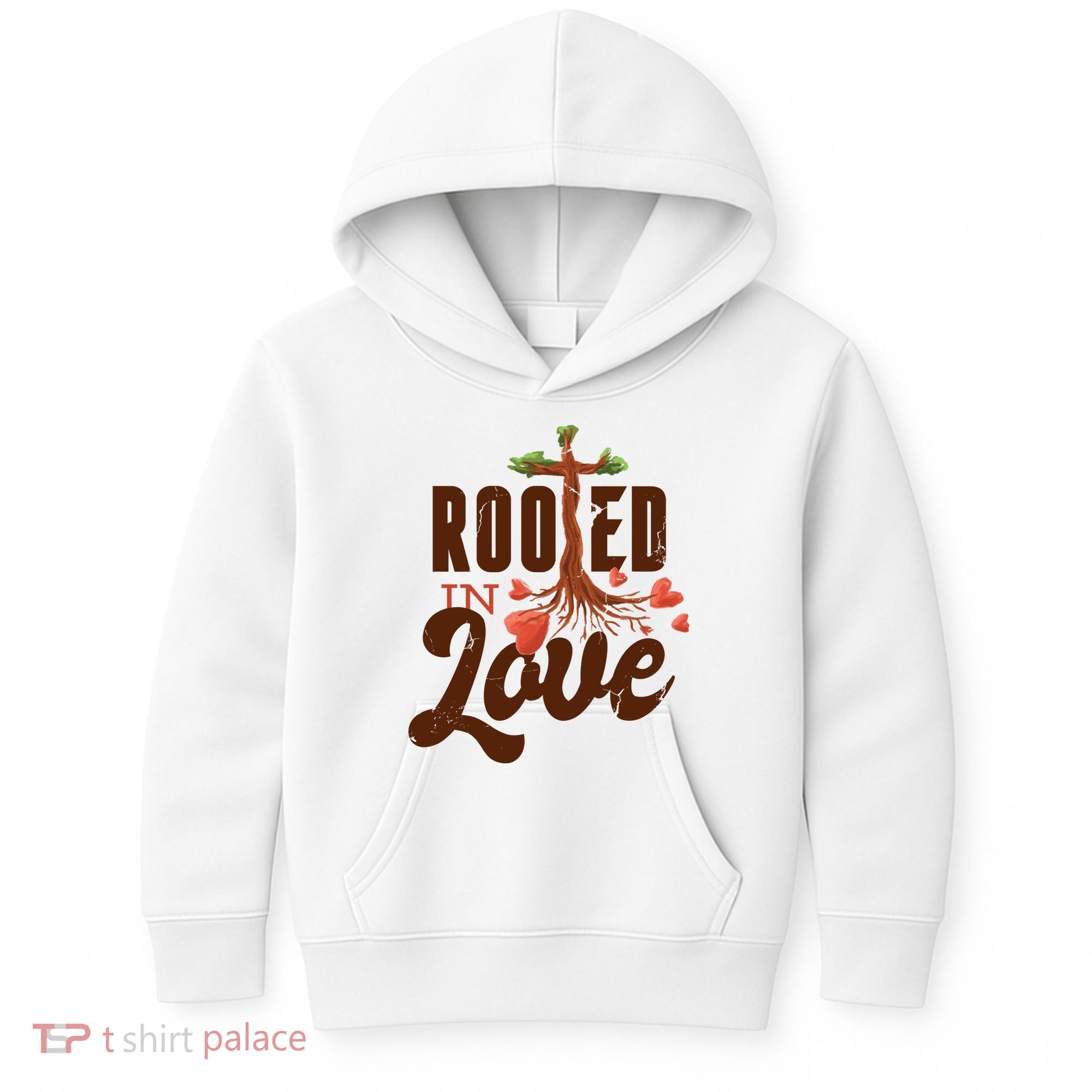Rooted In Love Jesus Cross Kids Hoodie