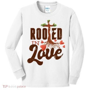 Rooted In Love Jesus Cross Kids Long Sleeve Shirt