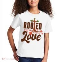 Rooted In Love Jesus Cross Kids T-Shirt thumb 2