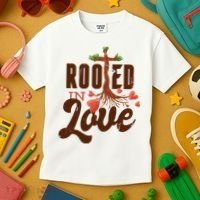 Rooted In Love Jesus Cross Kids T-Shirt thumb 3