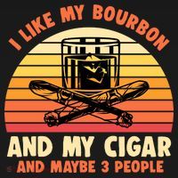 Retro I Like My Bourbon And My Cigar And Maybe Three People Funny Quote Women's Hoodie thumb 2