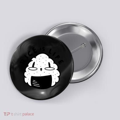 Rice Is Life Cute Sushi Button