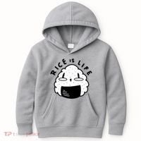 Rice Is Life Cute Sushi Kids Hoodie thumb 0