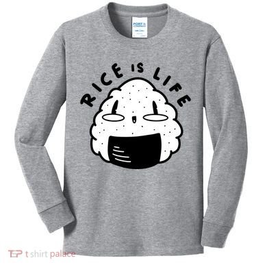 Rice Is Life Cute Sushi Kids Long Sleeve Shirt