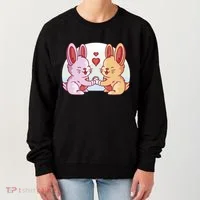 Rabbits In Love Cute Women's Sweatshirt thumb 0