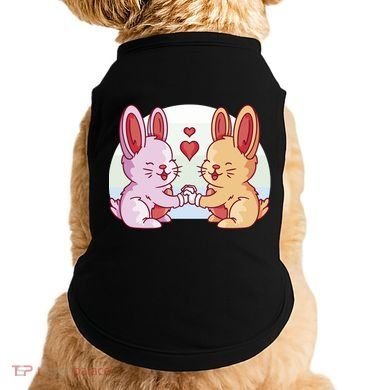 Rabbits In Love Cute Doggie Tank