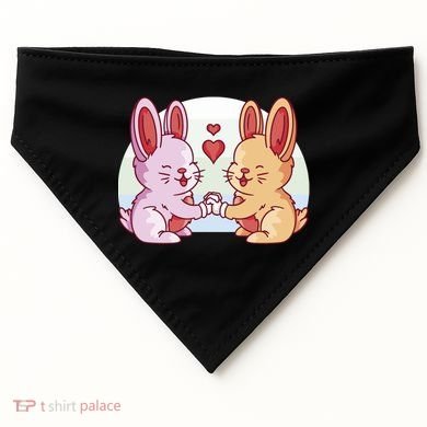 Rabbits In Love Cute USA-Made Doggie Bandana