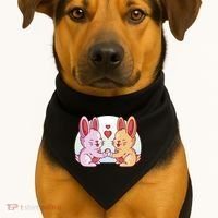 Rabbits In Love Cute USA-Made Doggie Bandana thumb 1
