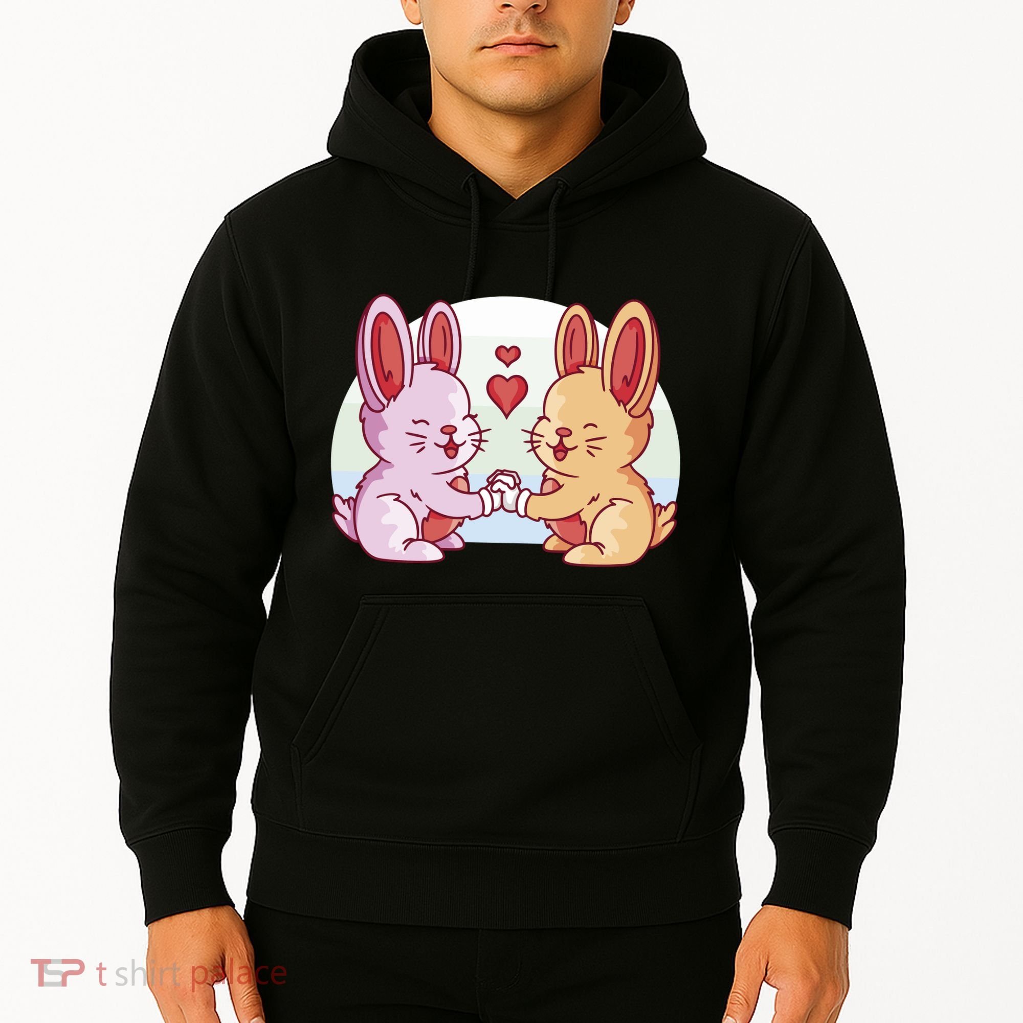 Rabbits In Love Cute Hoodie