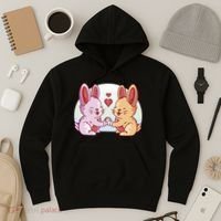 Rabbits In Love Cute Hoodie thumb 3
