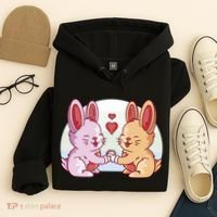 Rabbits In Love Cute Hoodie thumb 4