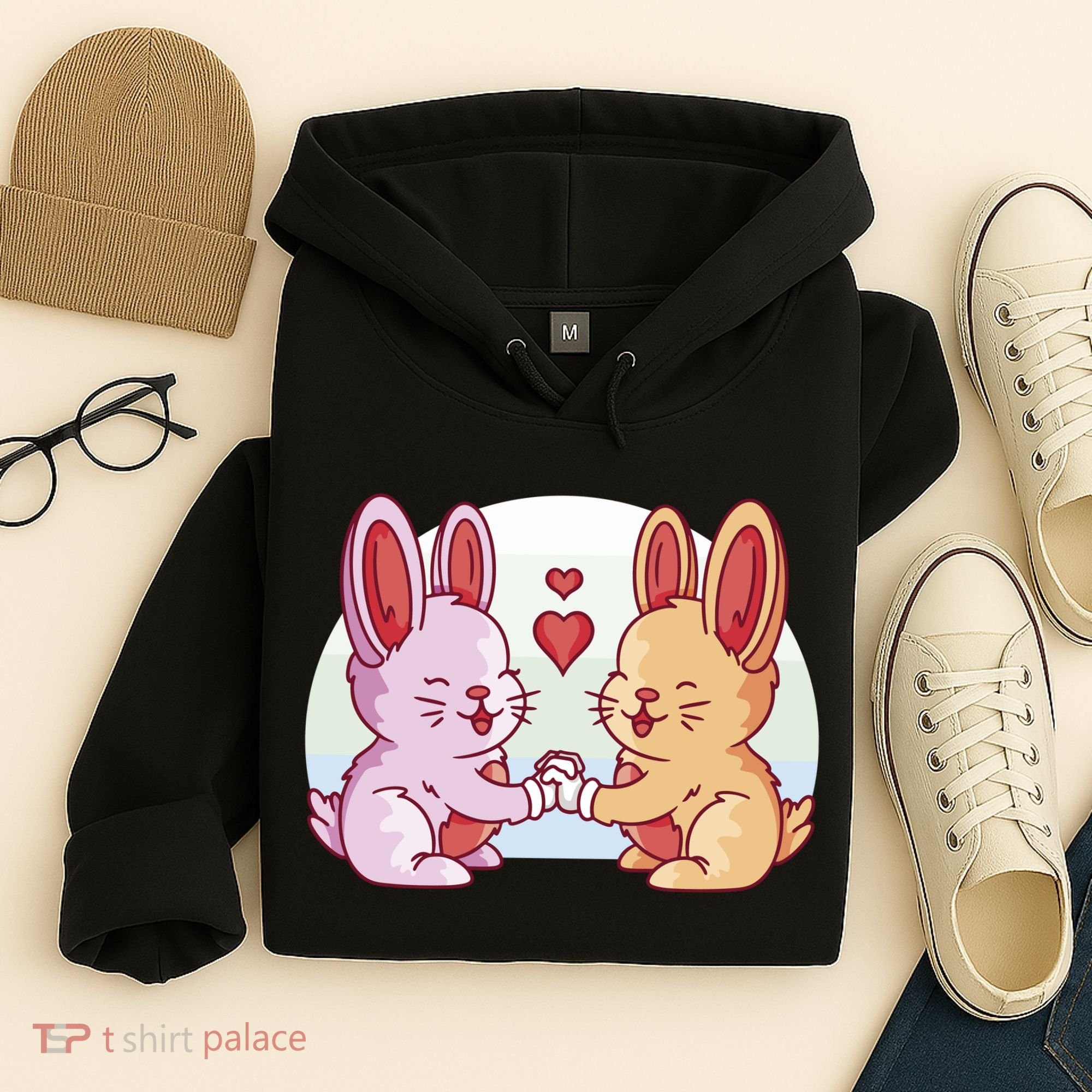 Rabbits In Love Cute Hoodie