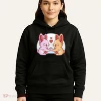 Rabbits In Love Cute Hoodie thumb 5