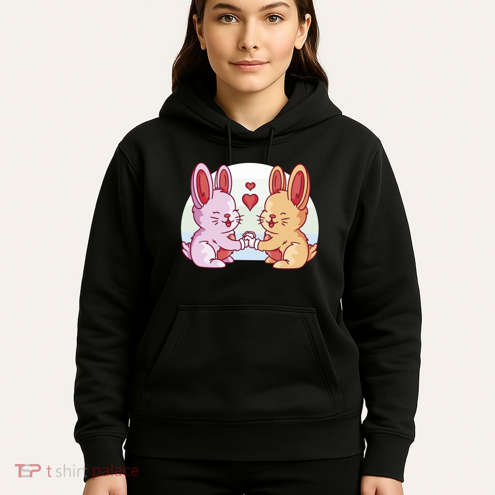 Rabbits In Love Cute Hoodie