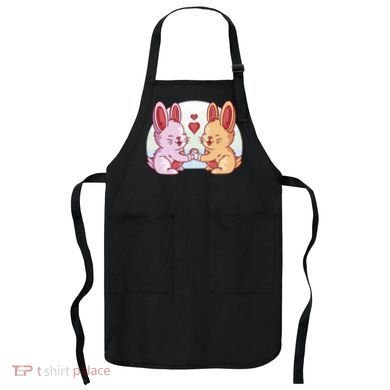 Rabbits In Love Cute Apron