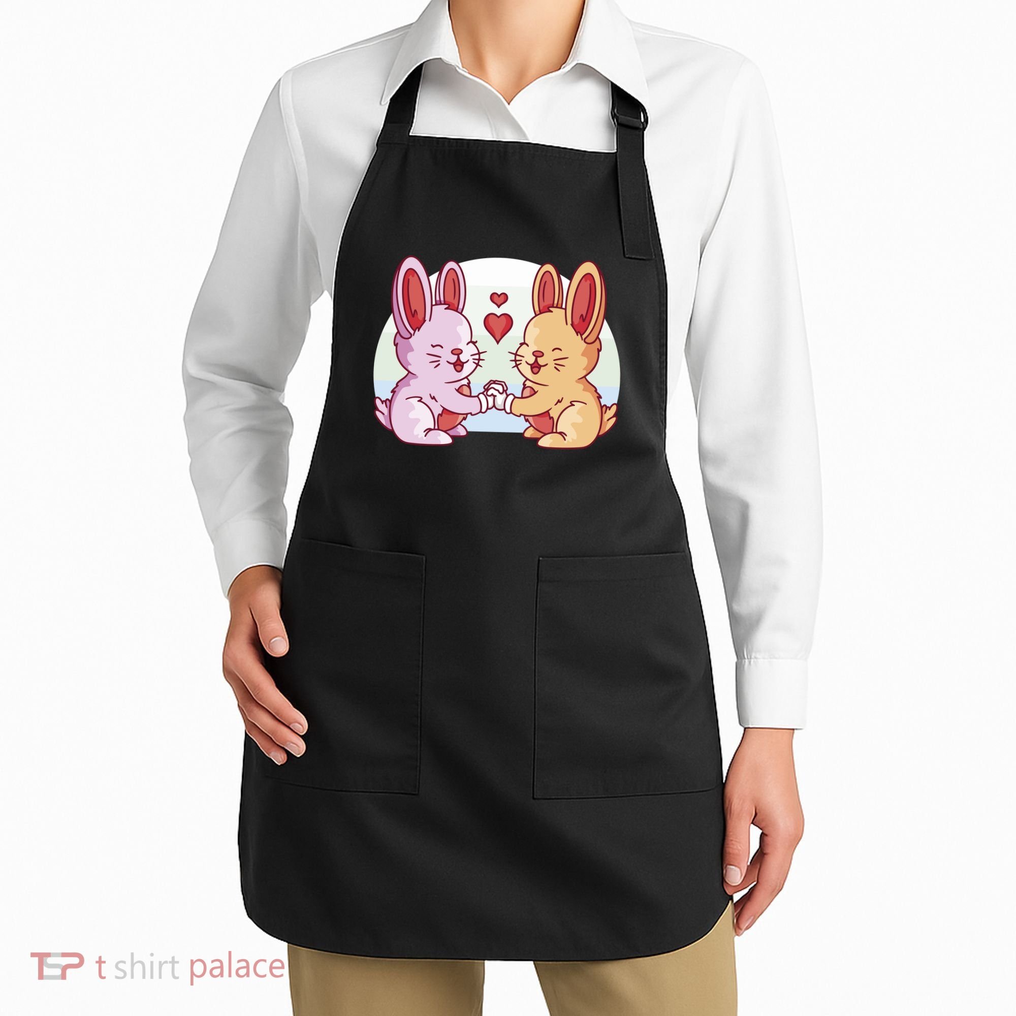 Rabbits In Love Cute Apron