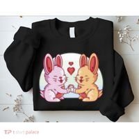 Rabbits In Love Cute Sweatshirt thumb 2