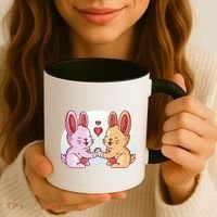 Rabbits In Love Cute Coffee Mug thumb 3