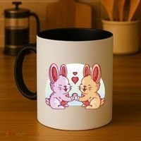 Rabbits In Love Cute Coffee Mug thumb 4