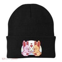 Rabbits In Love Cute Beanie thumb 0