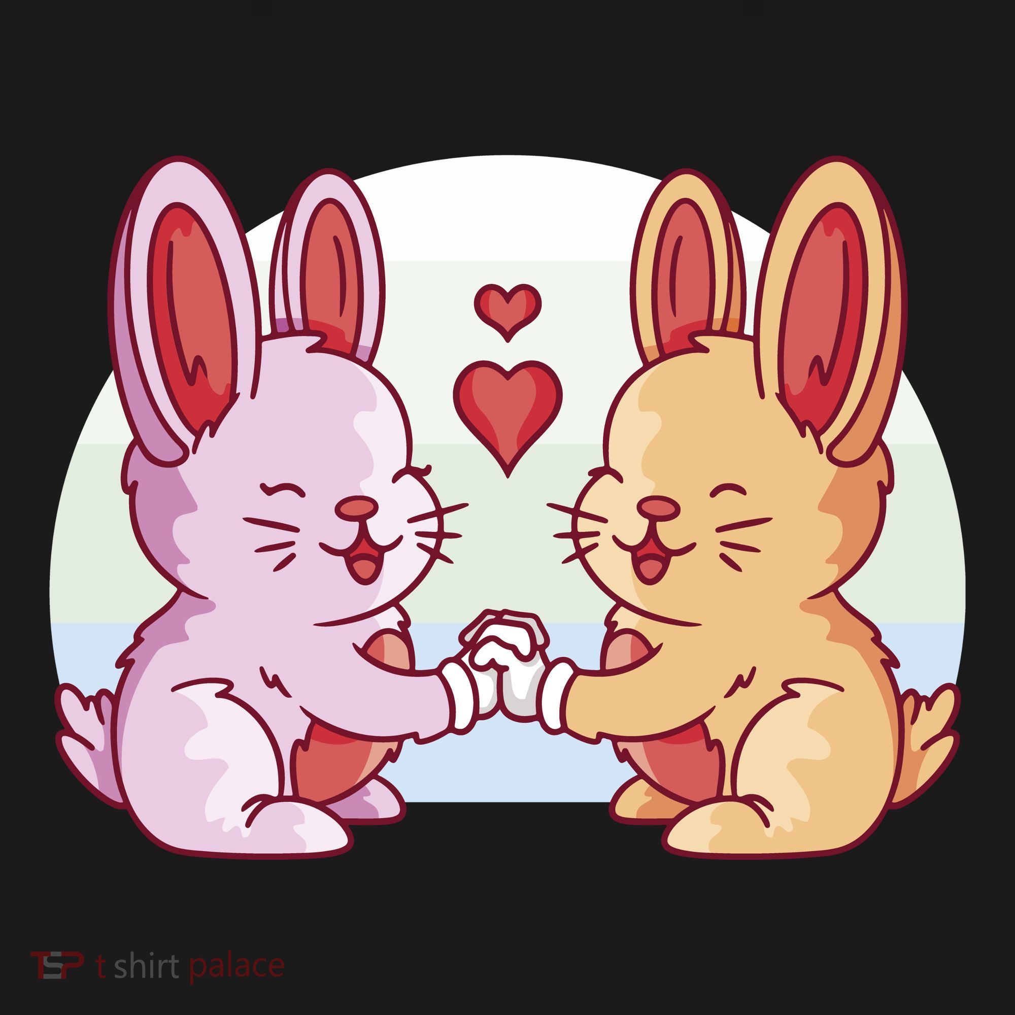 Rabbits In Love Cute Coaster