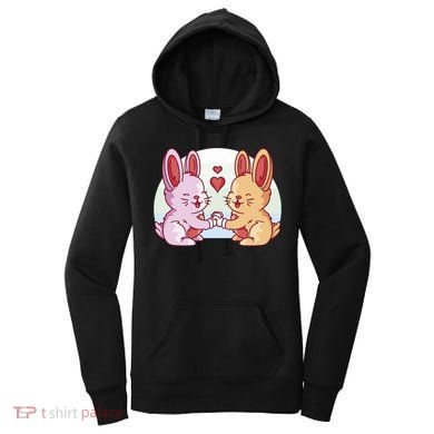 Rabbits In Love Cute Women's Hoodie