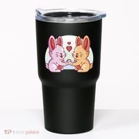 Rabbits In Love Cute Tumbler thumb 0