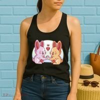 Rabbits In Love Cute Women's Tank Top thumb 2