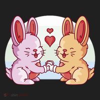 Rabbits In Love Cute Hat thumb 2