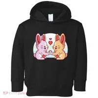 Rabbits In Love Cute Toddler Hoodie thumb 0