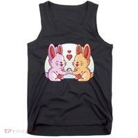 Rabbits In Love Cute Tank Top thumb 0