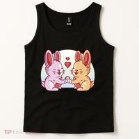Rabbits In Love Cute Tank Top thumb 2