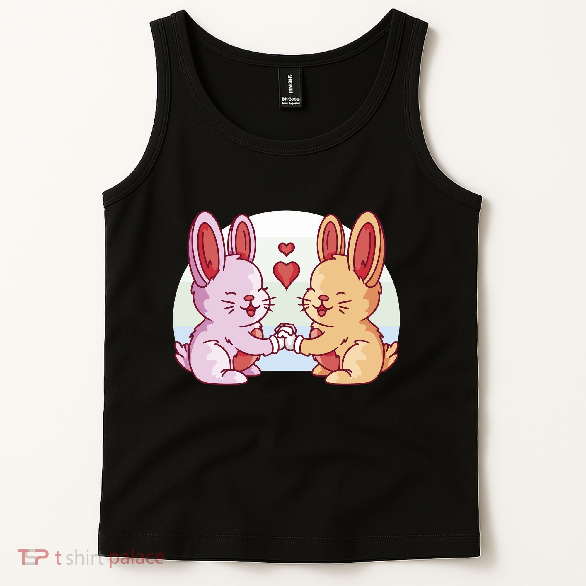 Rabbits In Love Cute Tank Top
