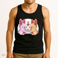 Rabbits In Love Cute Tank Top thumb 3