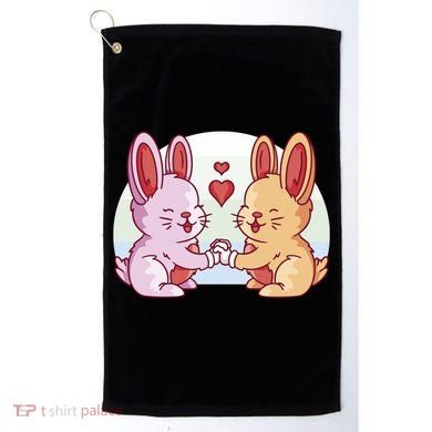 Rabbits In Love Cute Golf Towel