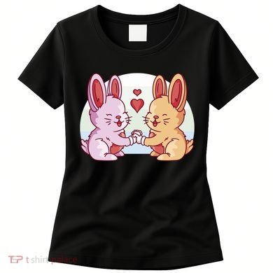 Rabbits In Love Cute Women's T-Shirt