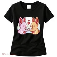 Rabbits In Love Cute Women's T-Shirt thumb 0